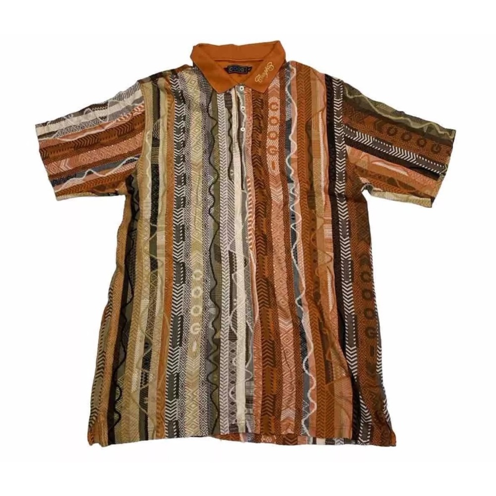 Coogi Austrailia 3D Knit Polo Multicolor Mens Size 3XL